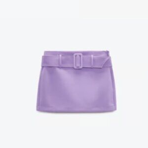 Zara Lilac Low-Rise Skort with Belt